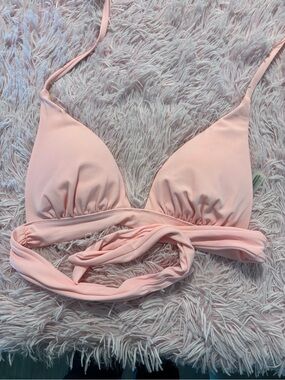 Victoria's Secret Light Pink Wrap Triangle Bikini Top #8